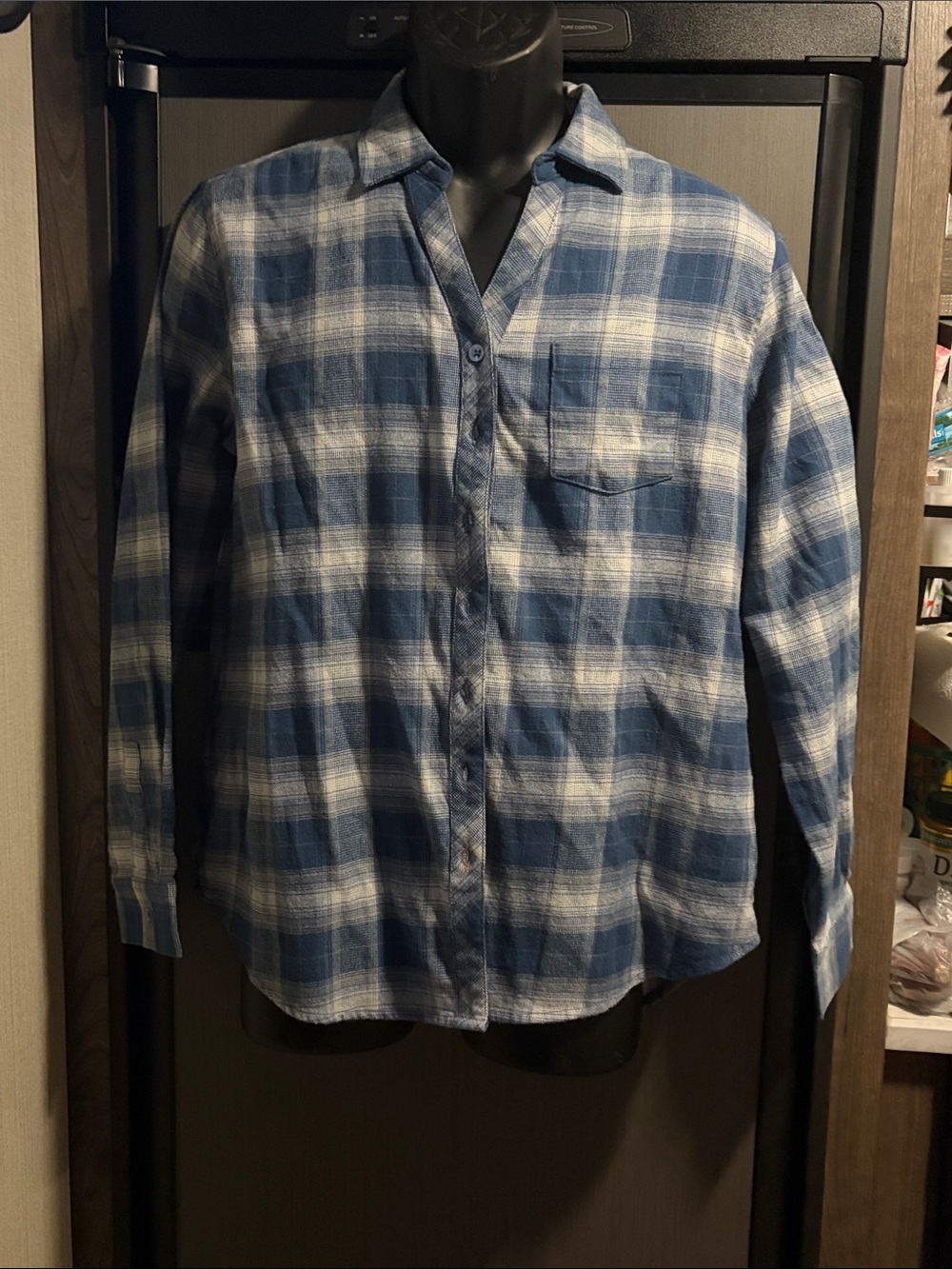 Weatherproof Blue Plaid Button-Up Shirt NWOT